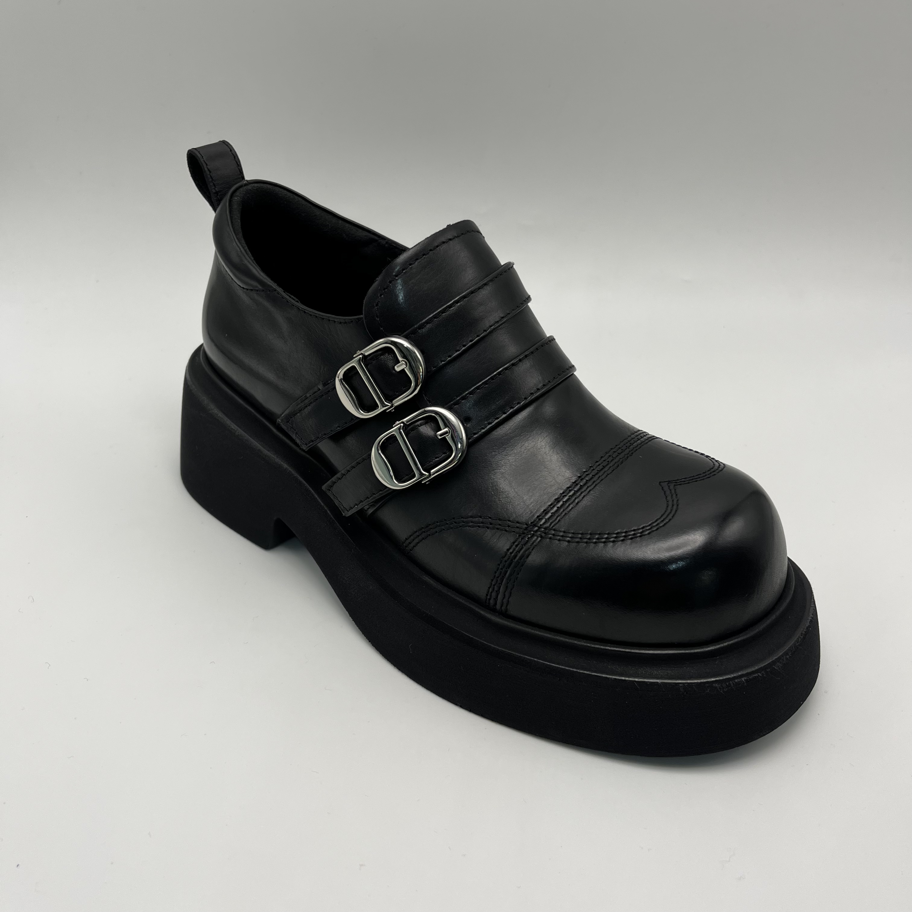 2025春季新款牛皮小皮鞋英伦风通勤一脚蹬乐福鞋百搭女鞋时尚款