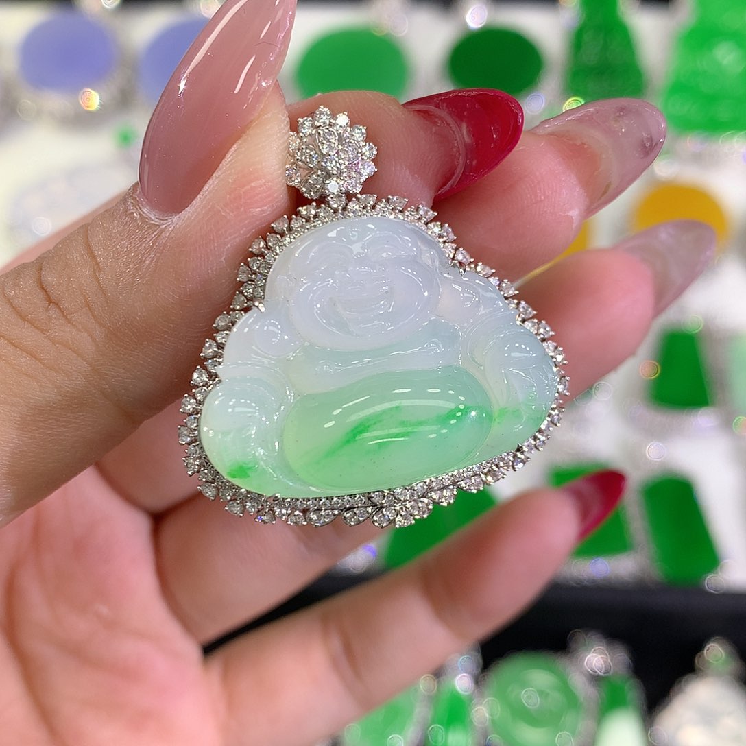 翡翠颈饰18K金镶嵌1111111111