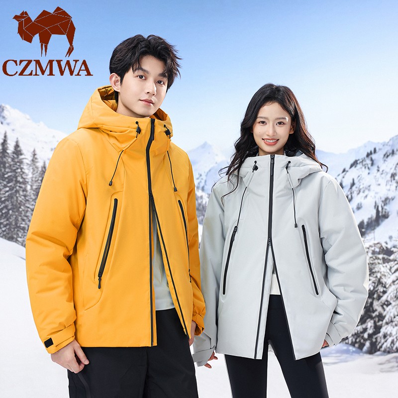 骆驼骑师男女同款2025秋冬季新款户外三防保暖连帽冲锋衣棉服