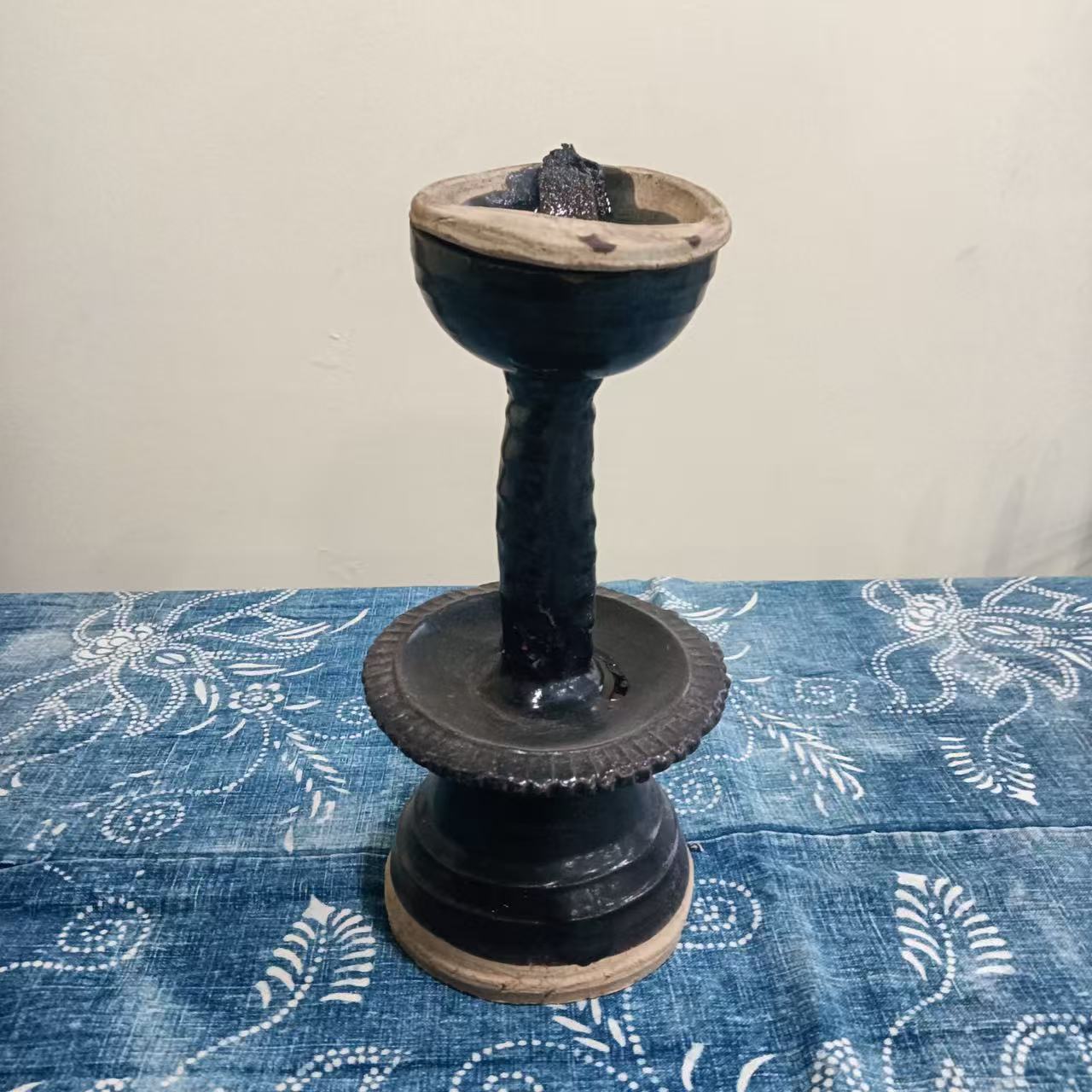 陶瓷老物件绵油灯