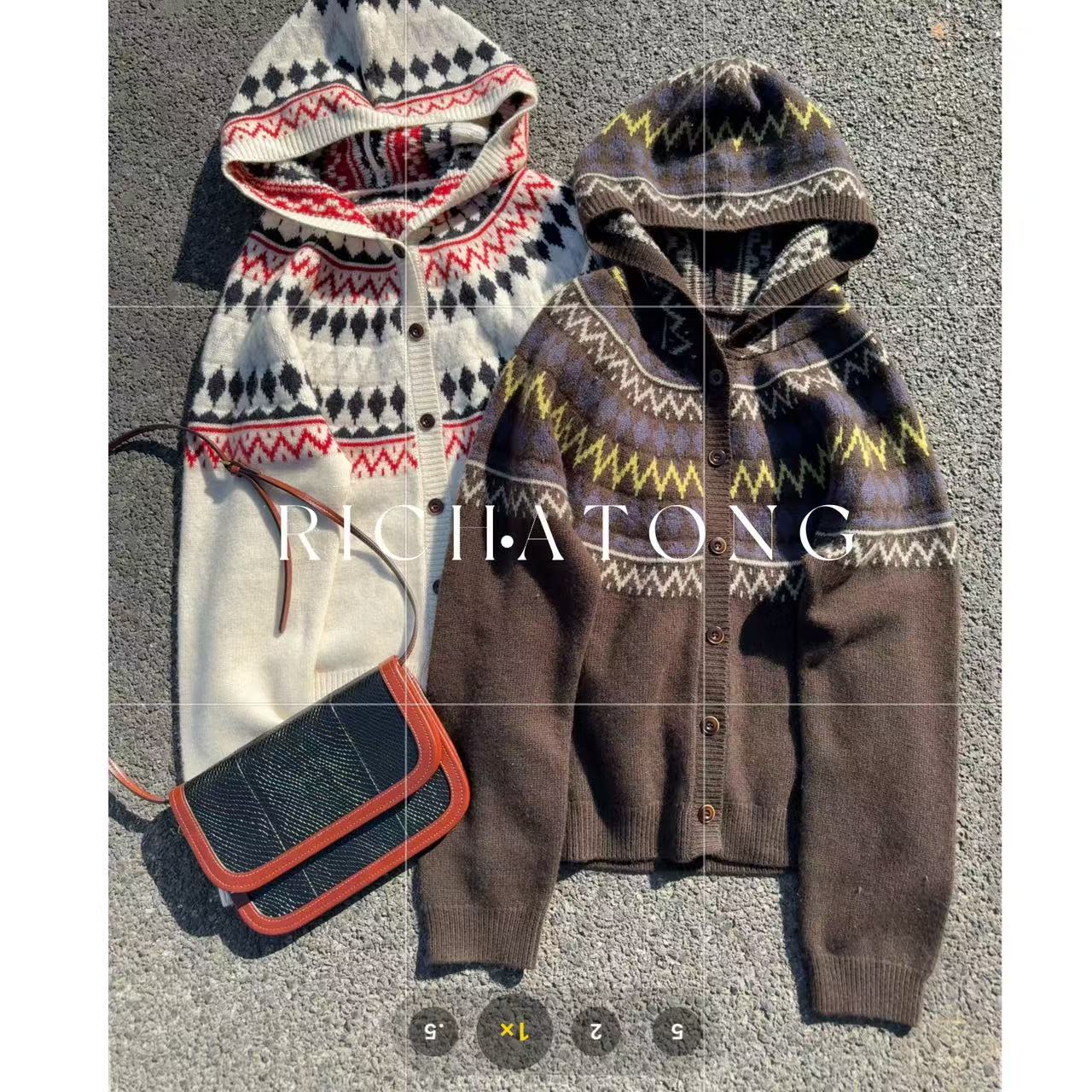 RICH ATONG.-【圣日耳曼】-2025 韩代款连帽费尔岛毛衣1203-14