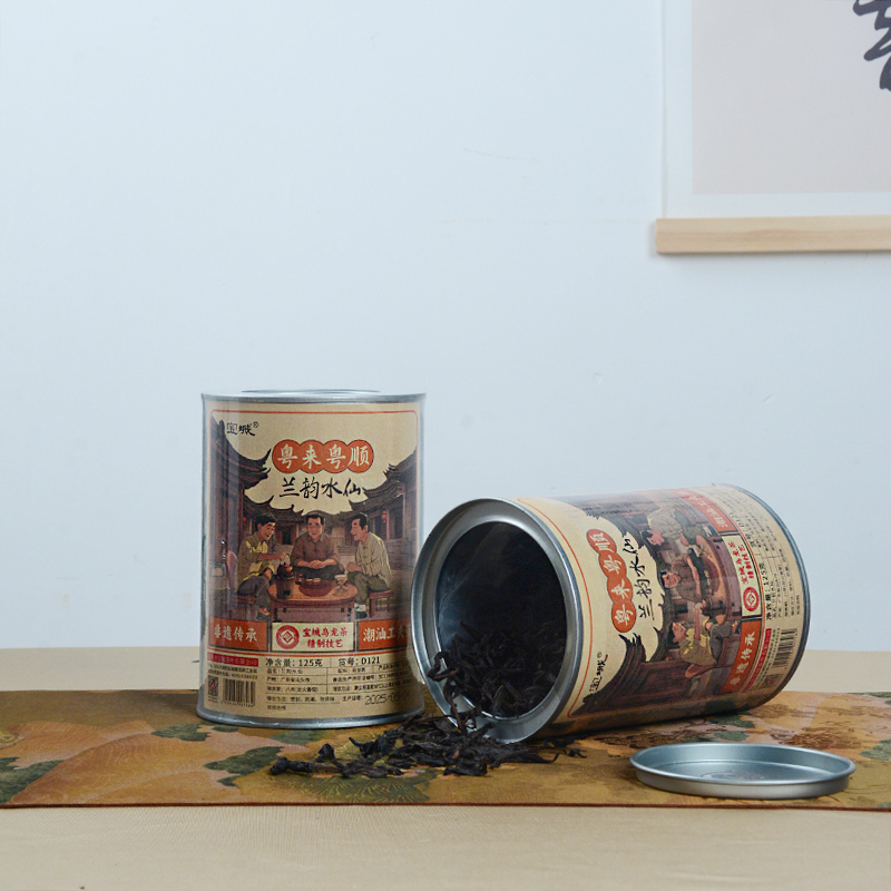 粤来粤顺兰韵水仙武夷山岩茶罐装散茶浓香型茶叶125g罐乌龙茶