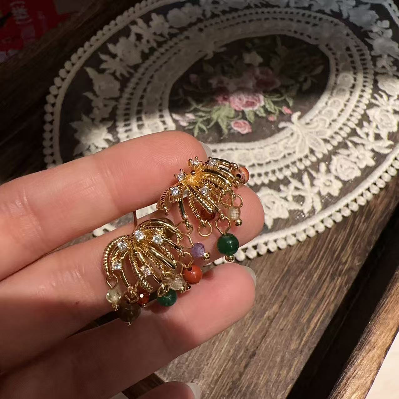 合金耳饰 东大门手工耳钉R679