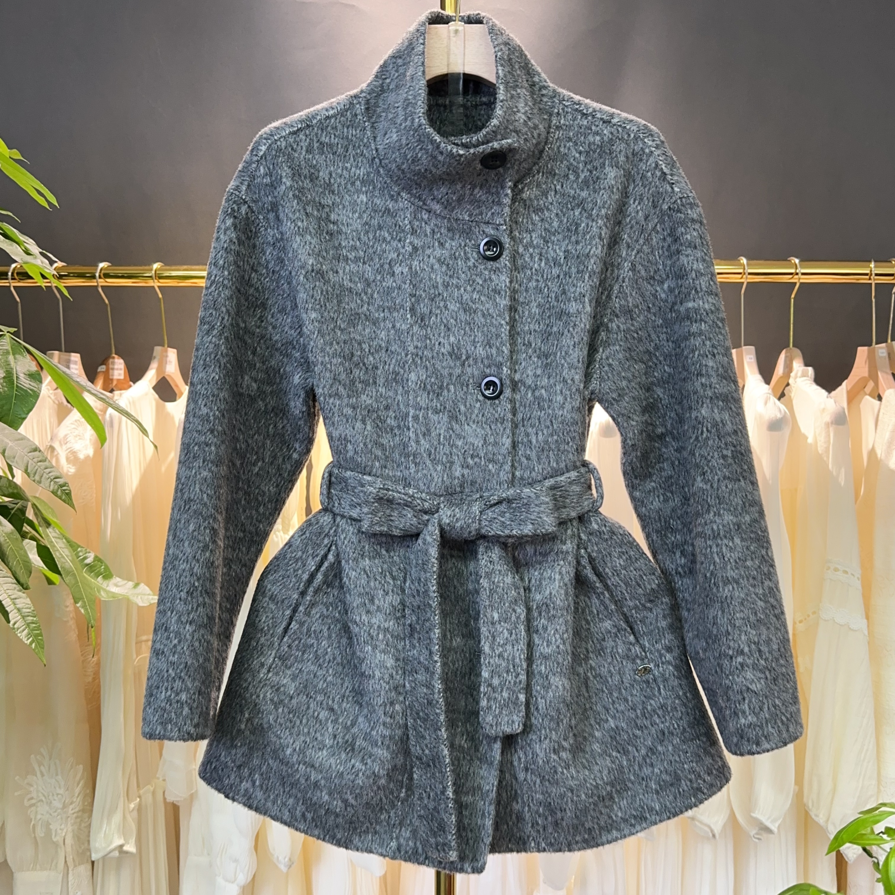 【A9332】毛呢大衣外套女2025秋冬新款时尚简约百搭毛呢外套