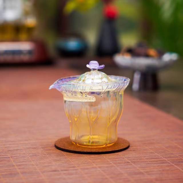 东方器韵-晶焱甄【荷韵盖碗·-蝴蝶】用于茶道饮茶品茗佳选