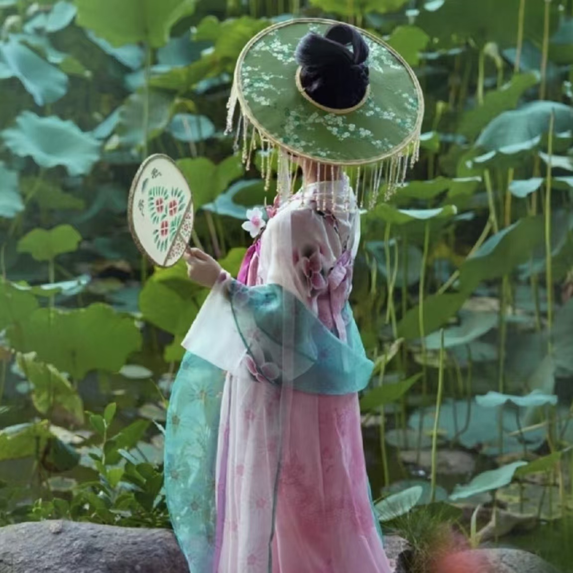 古风斗笠面纱汉服帷帽幕流苏防晒遮脸幕帘cos古装女侠客拍照道具