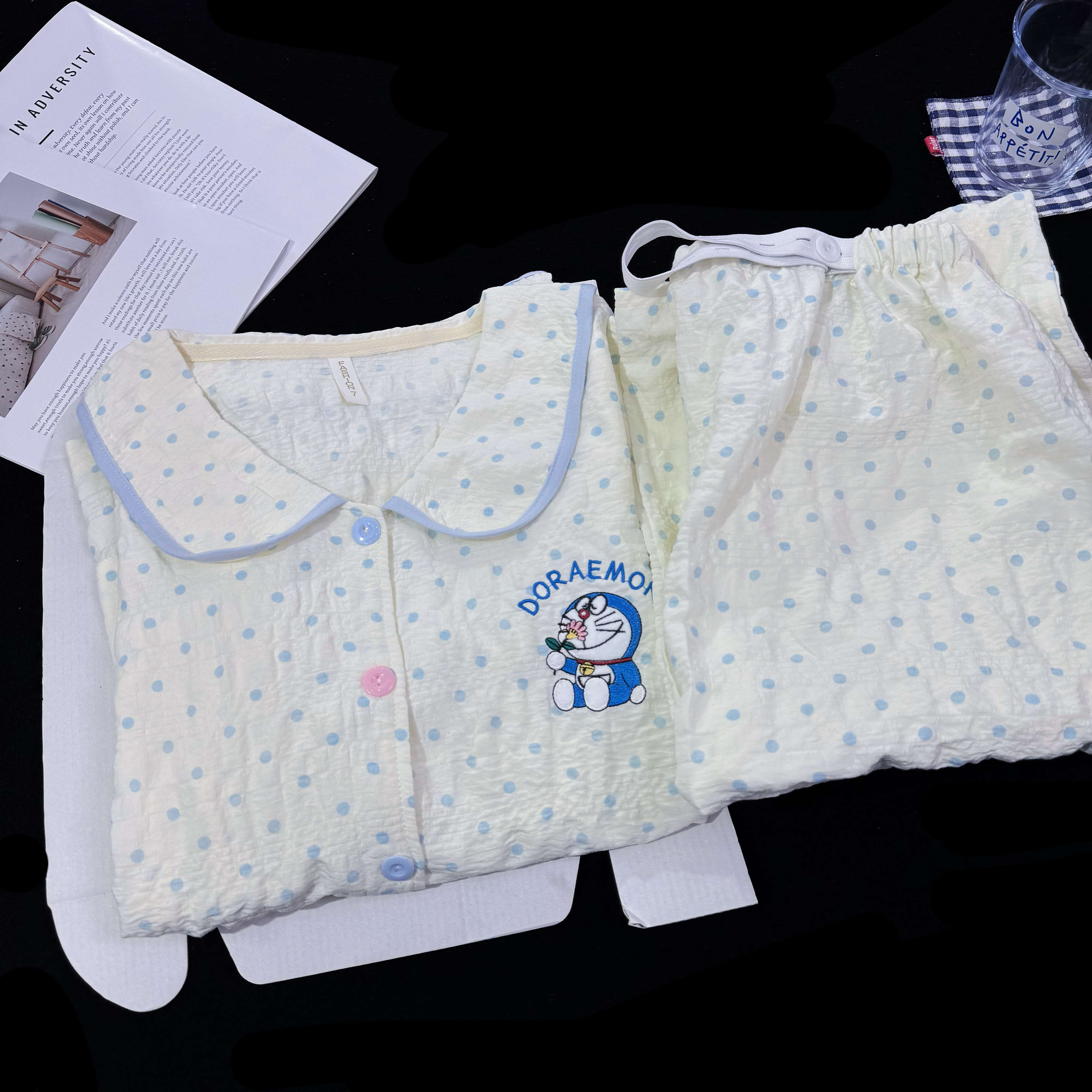 【轻薄皱皱棉纱-带胸垫】月子服春夏季薄款产后喂奶哺乳期孕妇睡衣