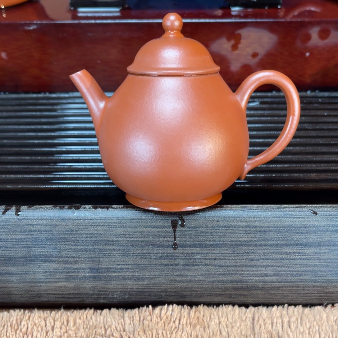 紫砂茶壶高端130cc大红泥潘壶