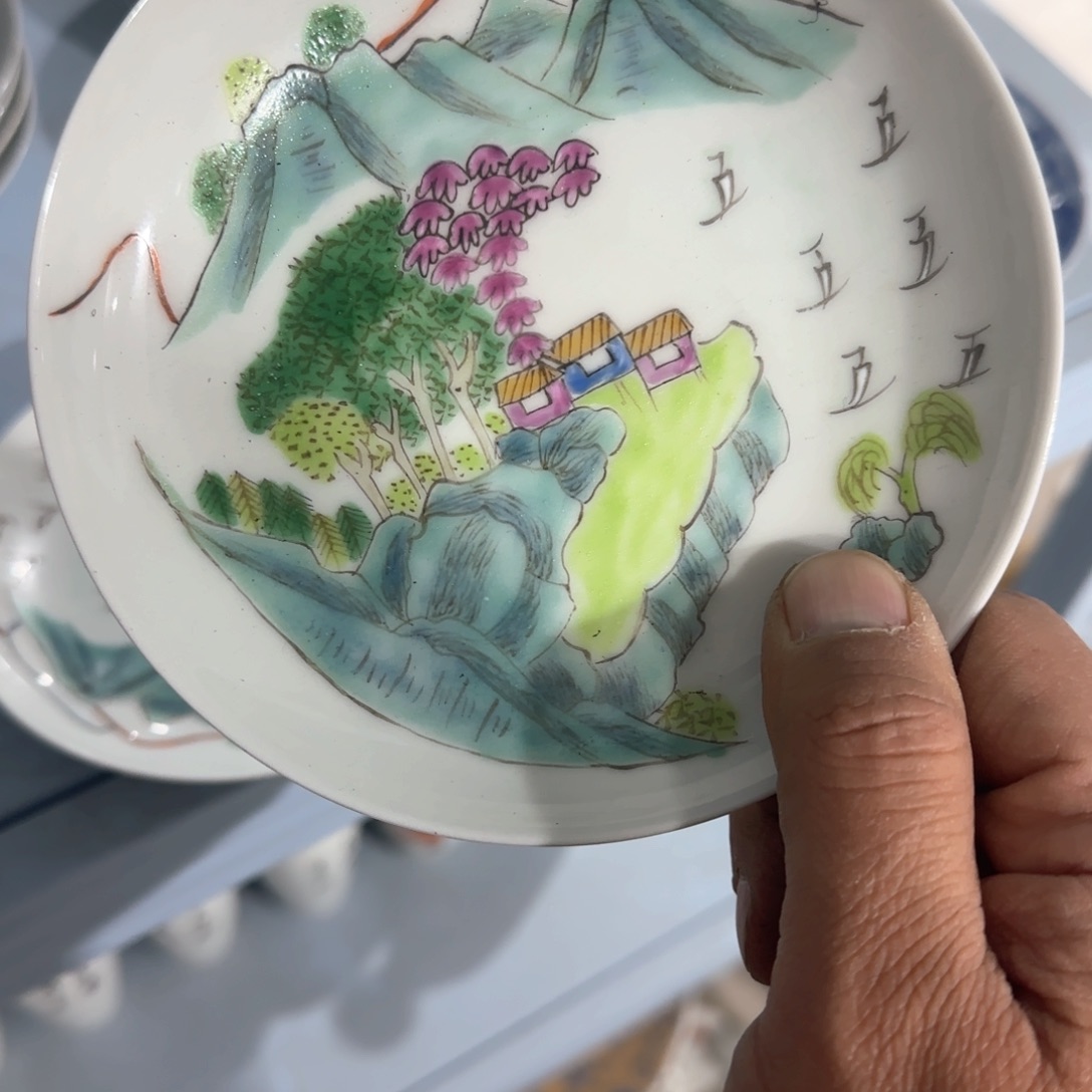 瓷片摆件手绘瓷器全部处理