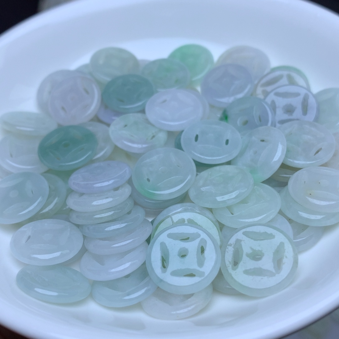 【闪购商品】翡翠手链未镶嵌卡13金钱扣20个