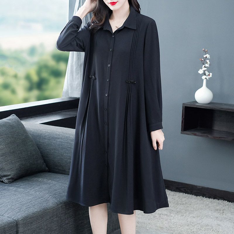 胖依依大码女装连衣裙长袖春季裙子229297