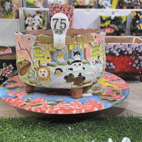 红泥花盆景德镇陶瓷