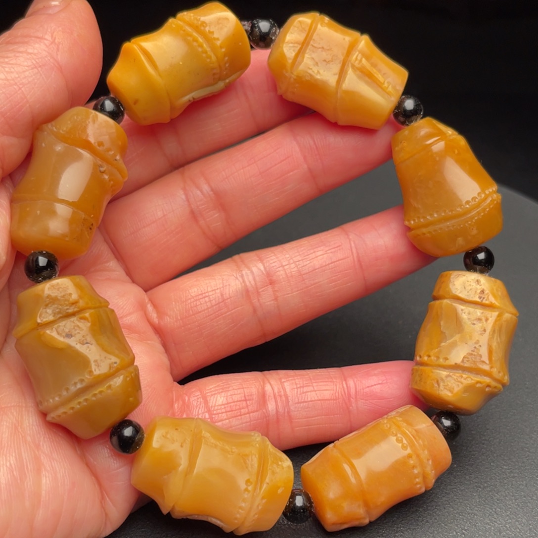 田黄石田黄石手把件手串