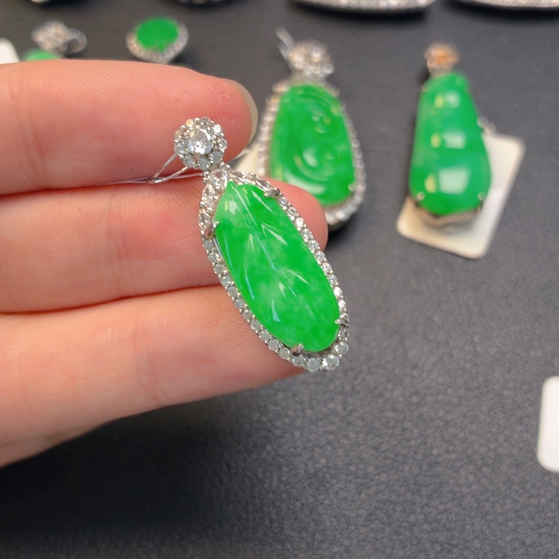 翡翠银S925镶嵌吊坠(不含链)