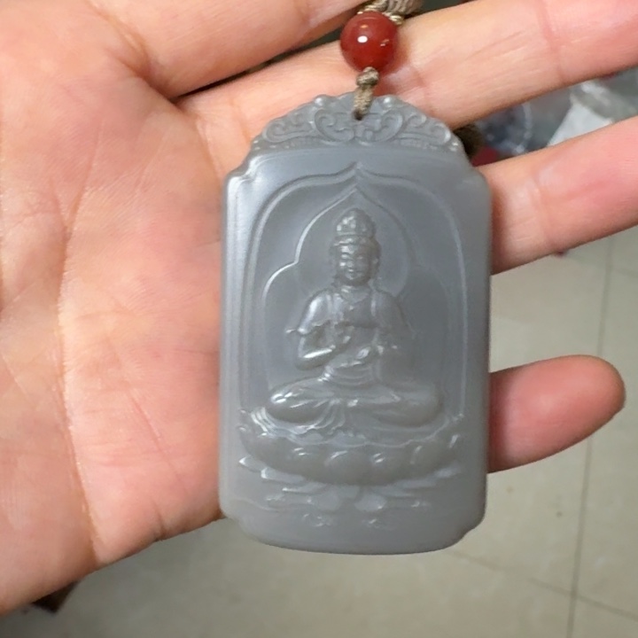 和田玉未镶嵌颈饰帝王紫观音