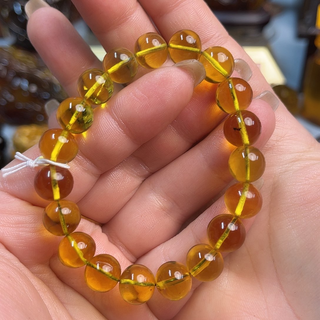 琥珀手链未镶嵌缅甸琥珀金珀手串10+B