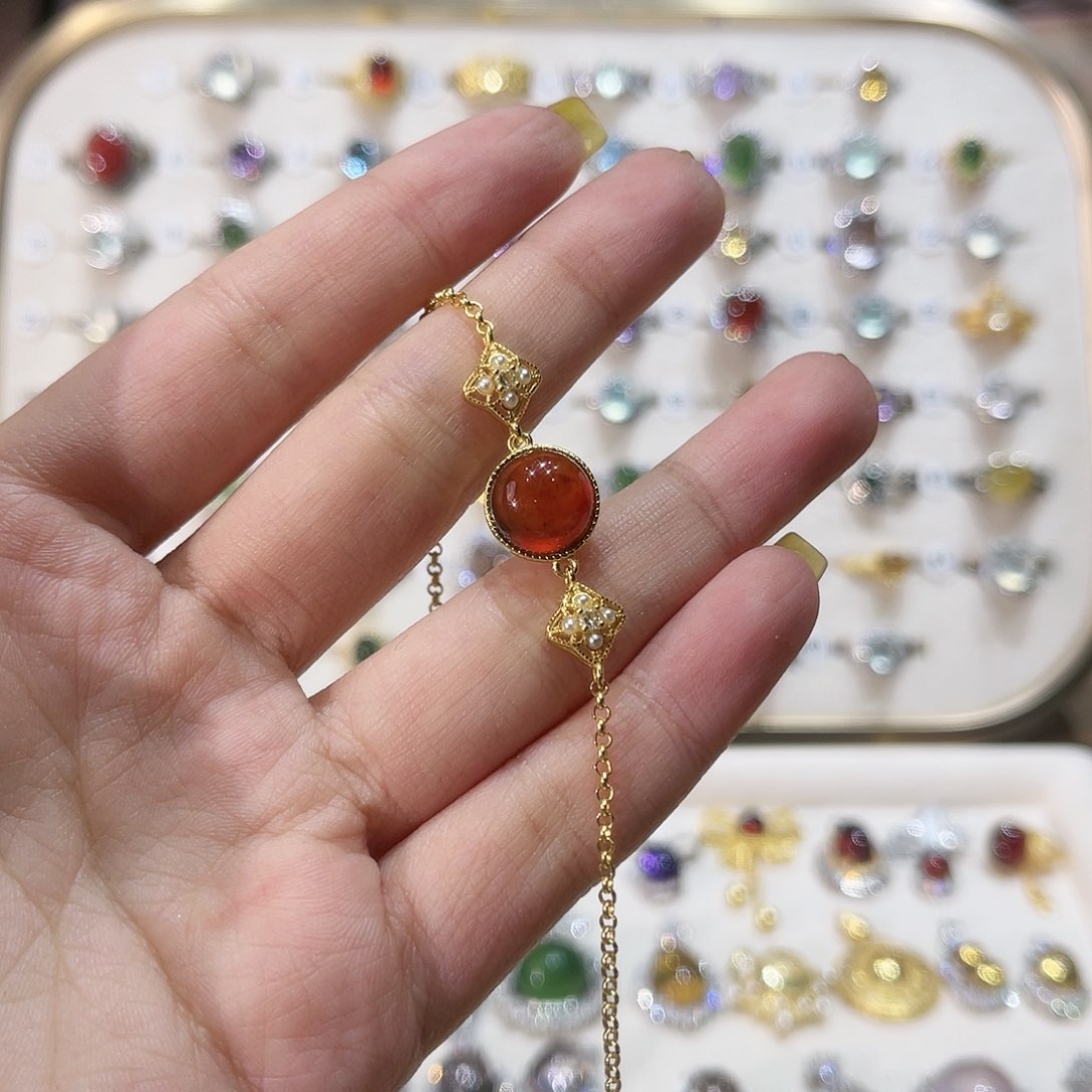 蛇纹石玉戒指银S925镶嵌