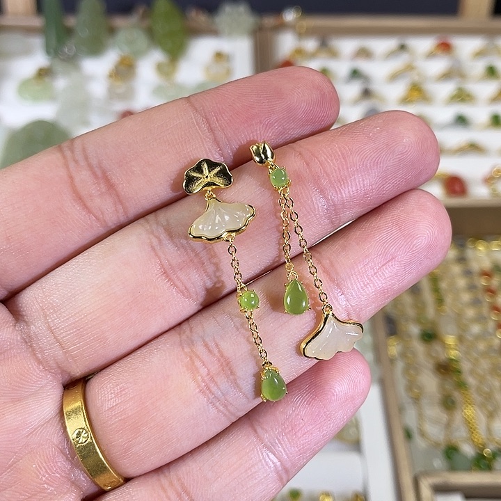 和田玉（碧玉）颈饰银S925镶嵌