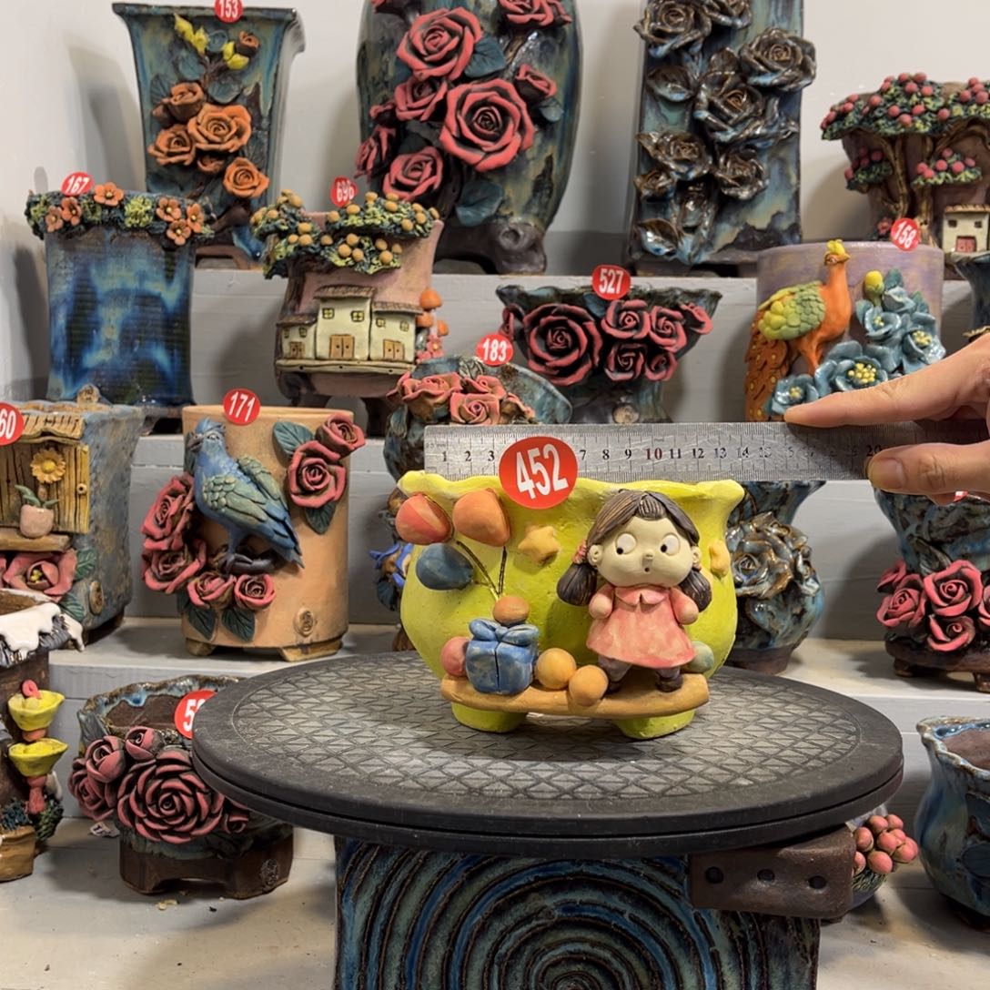 陶瓷微瑕452 号陶然花盆厂家直销