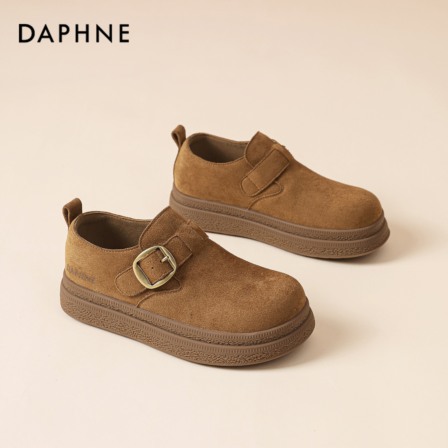 达芙妮气质女士勃肯鞋女款2026新款春秋厚底工作鞋一脚蹬厚底单鞋商品图