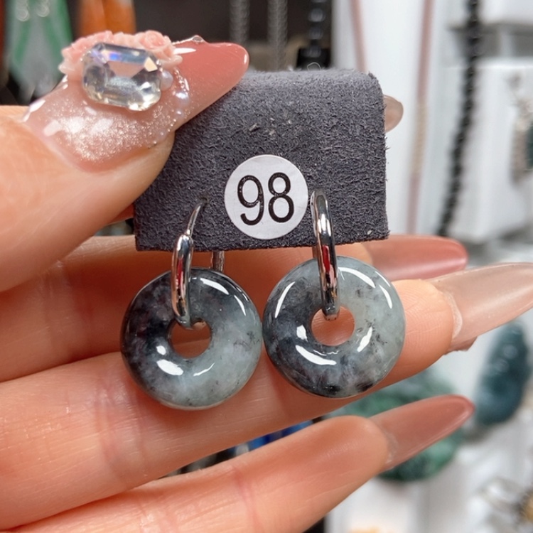 【闪购商品】翡翠耳饰银S925镶嵌耳饰