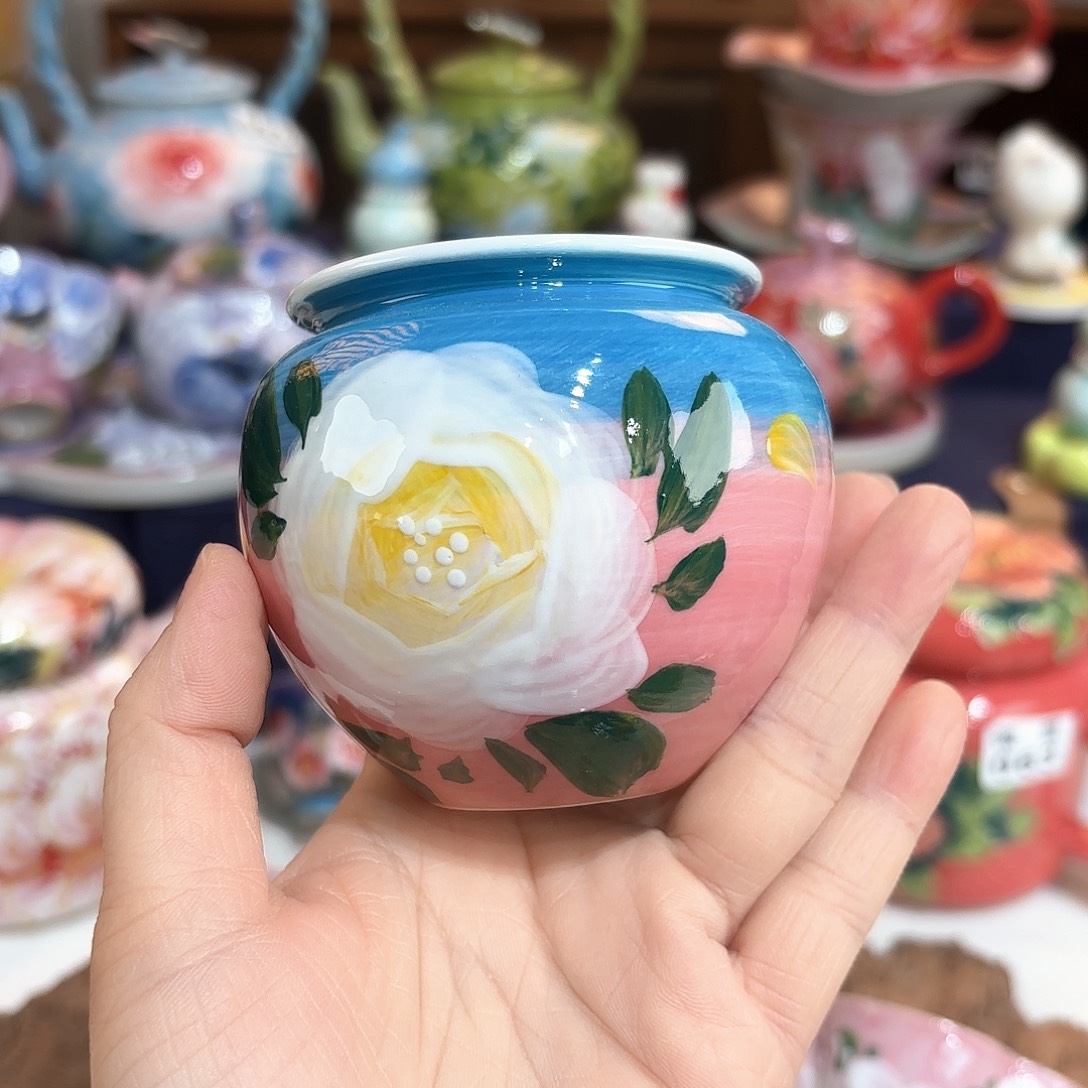 景德镇手绘高温釉下彩陶瓷茶具