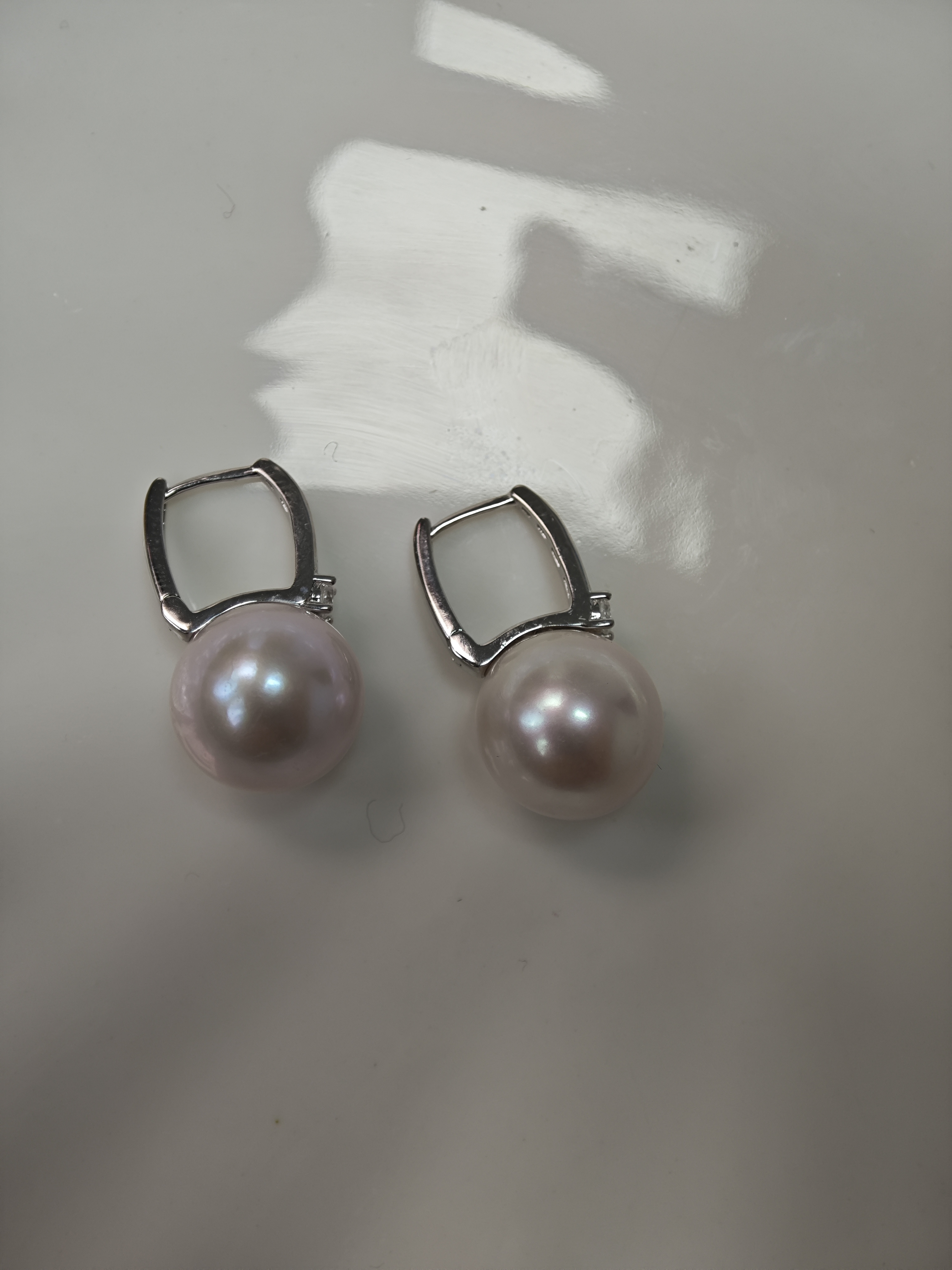 【曼塔玫瑰】12-13mm曼塔玫瑰水桶款珍珠耳饰S925银正圆强光极细微