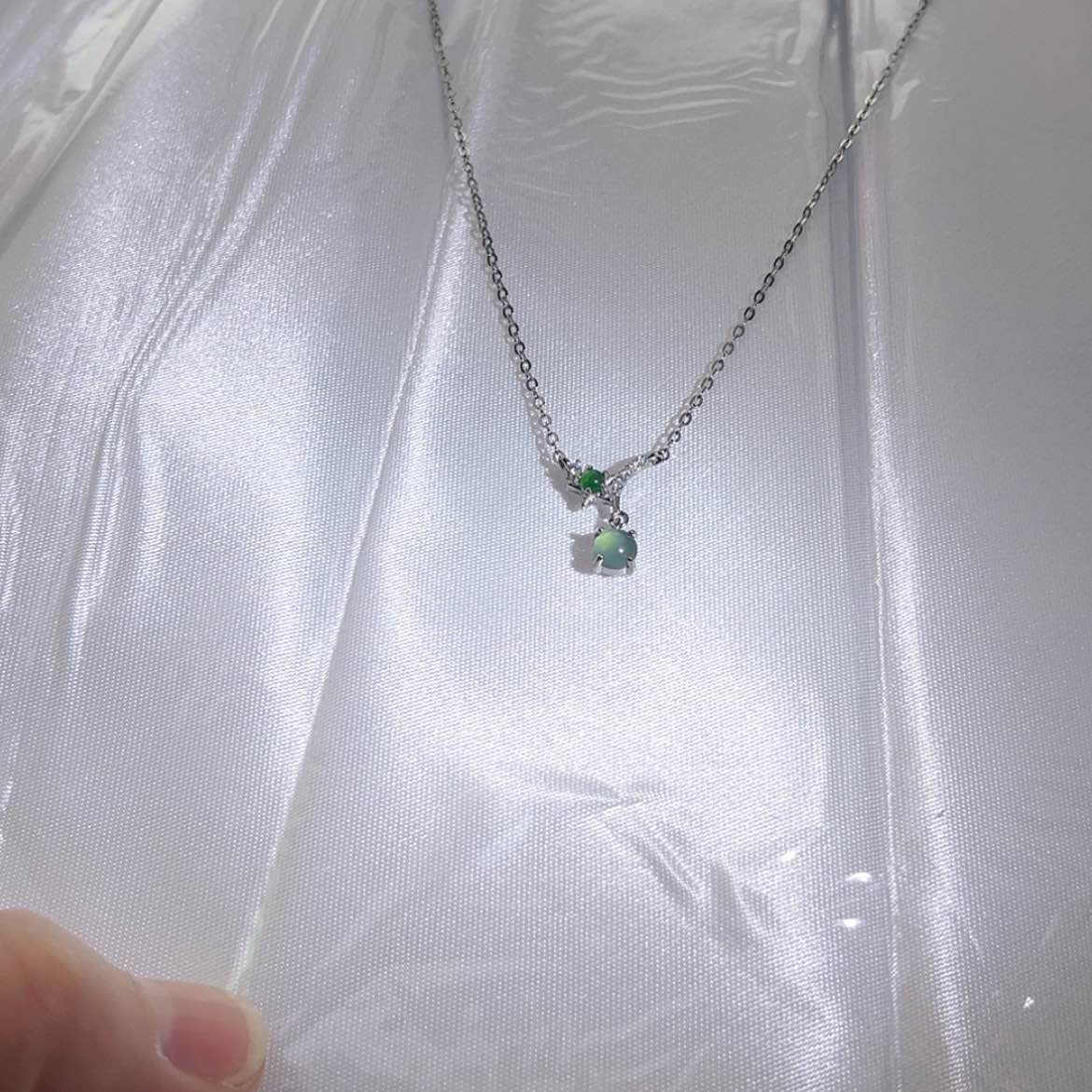 【闪购商品】翡翠手链银S925镶嵌翡翠