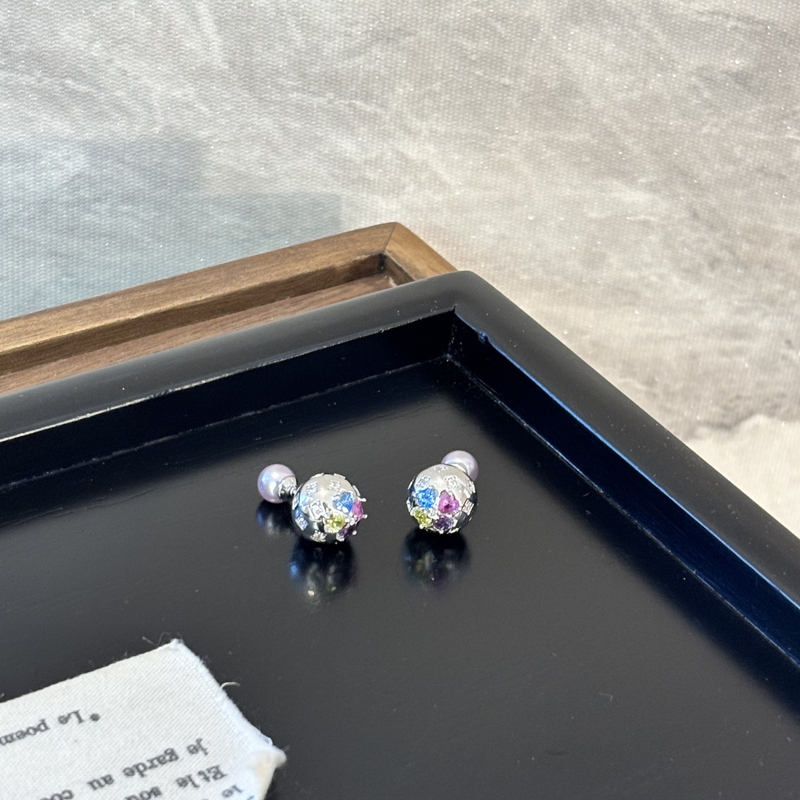 铜合金合成锆石耳饰 彩花zz耳环EH3528