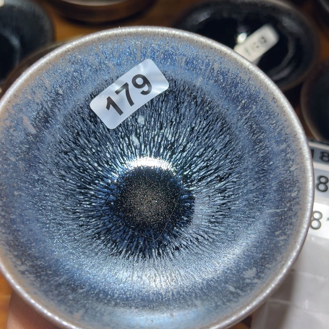 蓝***虫茶盏全手工原矿原釉建盏