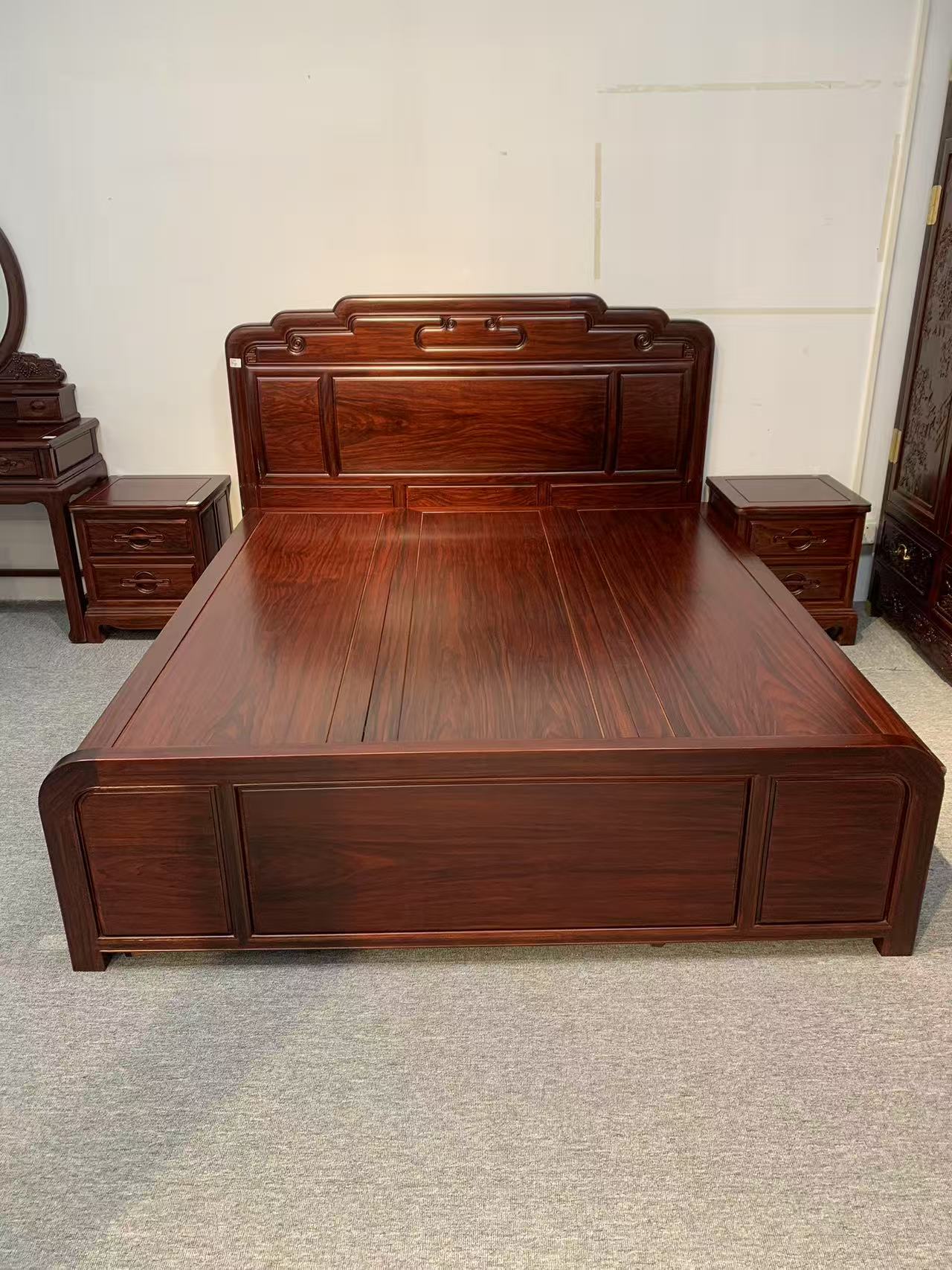 实木高箱大床家用卧室实木床主卧床1.5米1.8米古风床