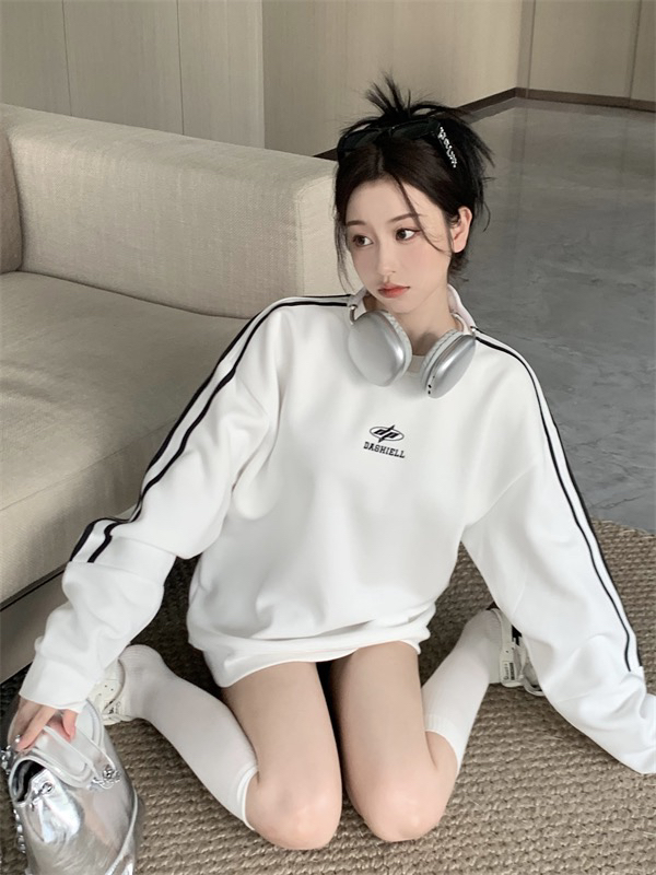 十三行爆款刺绣运动卫衣3条杠