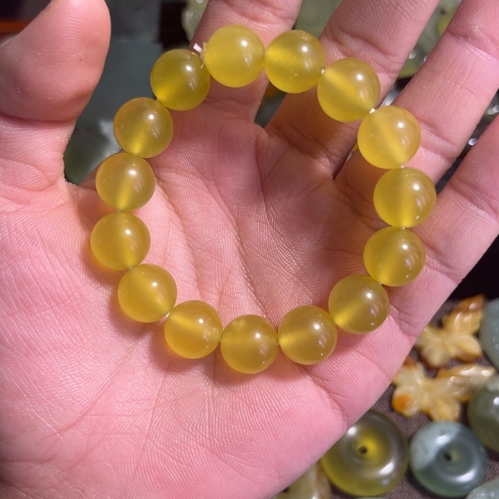 合金蛇纹石玉手链