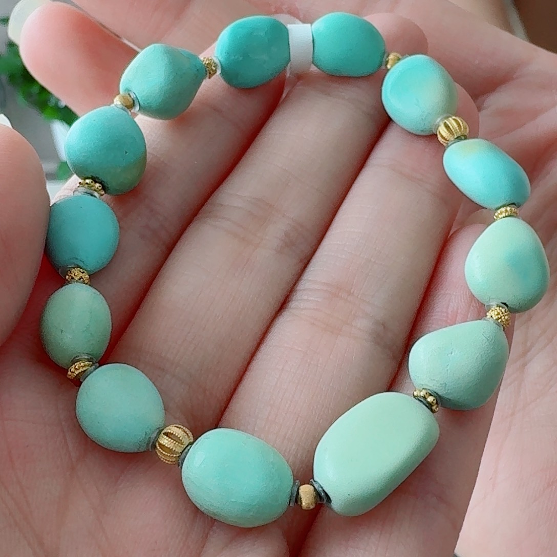 18K金镶嵌绿松石珠宝奇石