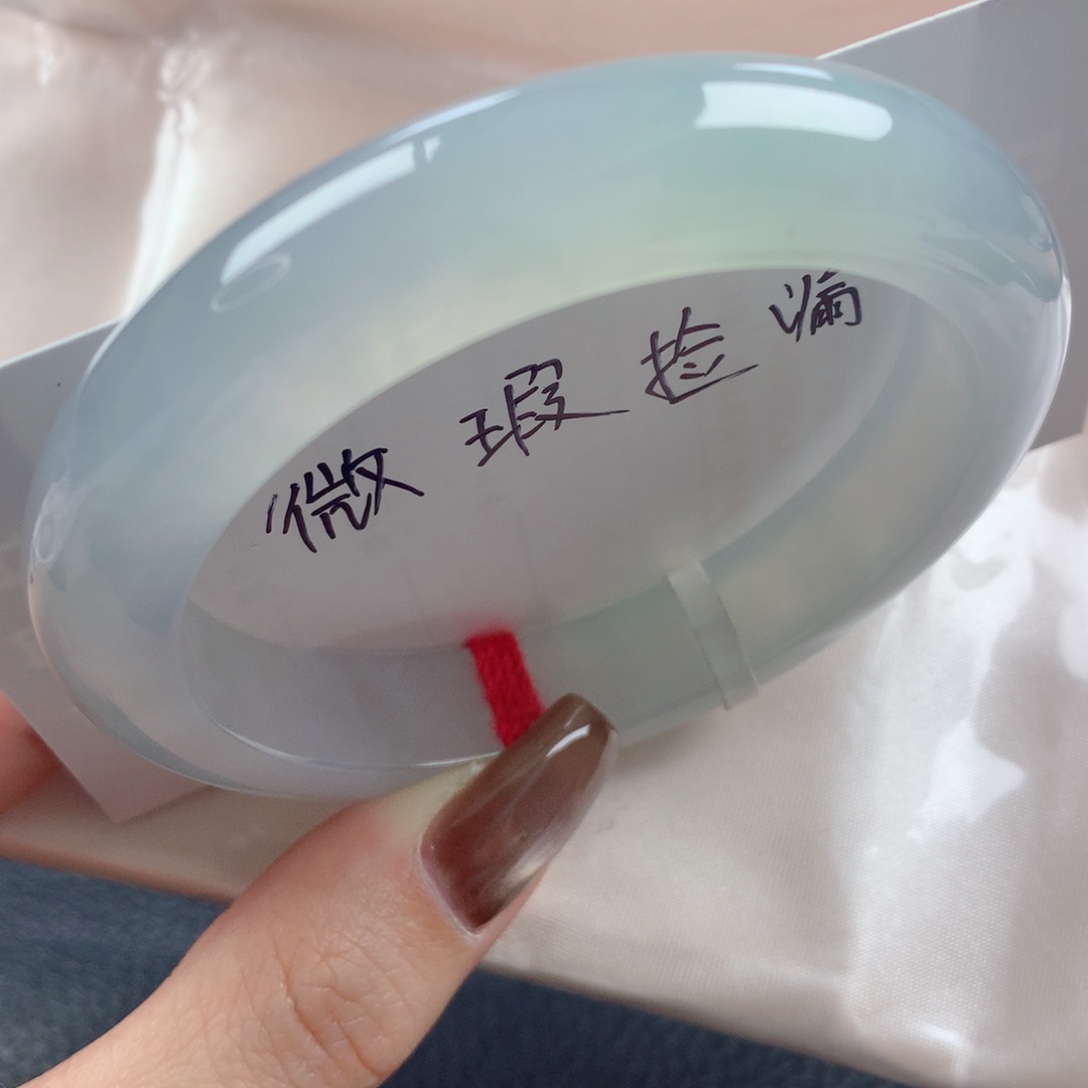 未镶嵌手镯翡翠冰胶透亮淡雅变色龙微瑕放漏正圈54