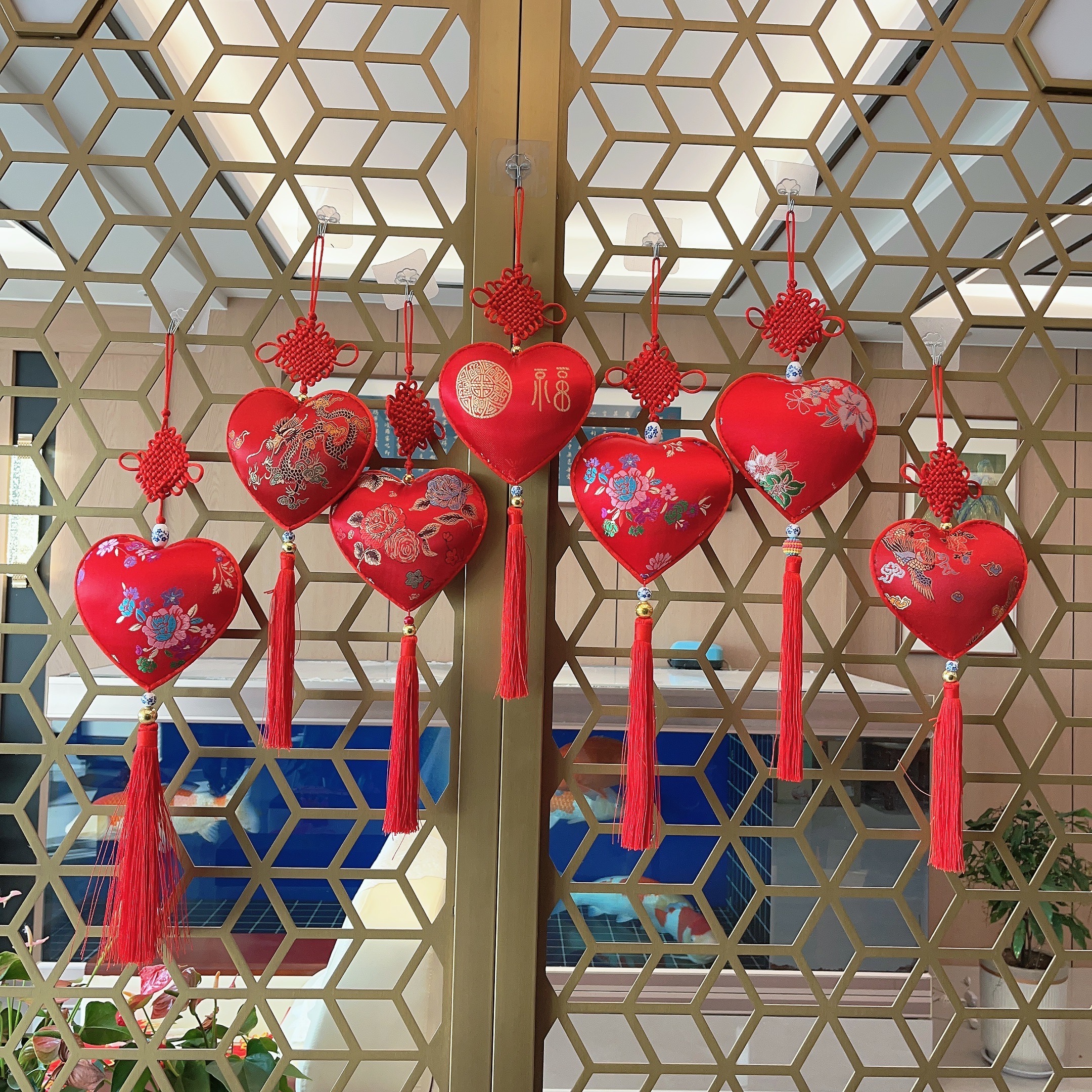 三座楼乡绣挂件永结同心纯手工传统民族工艺刺绣婚庆送礼吉祥物