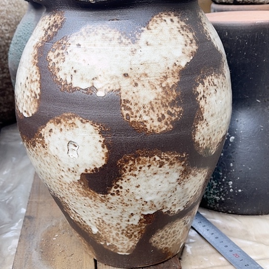 紫砂花盆高度31口径17微瑕