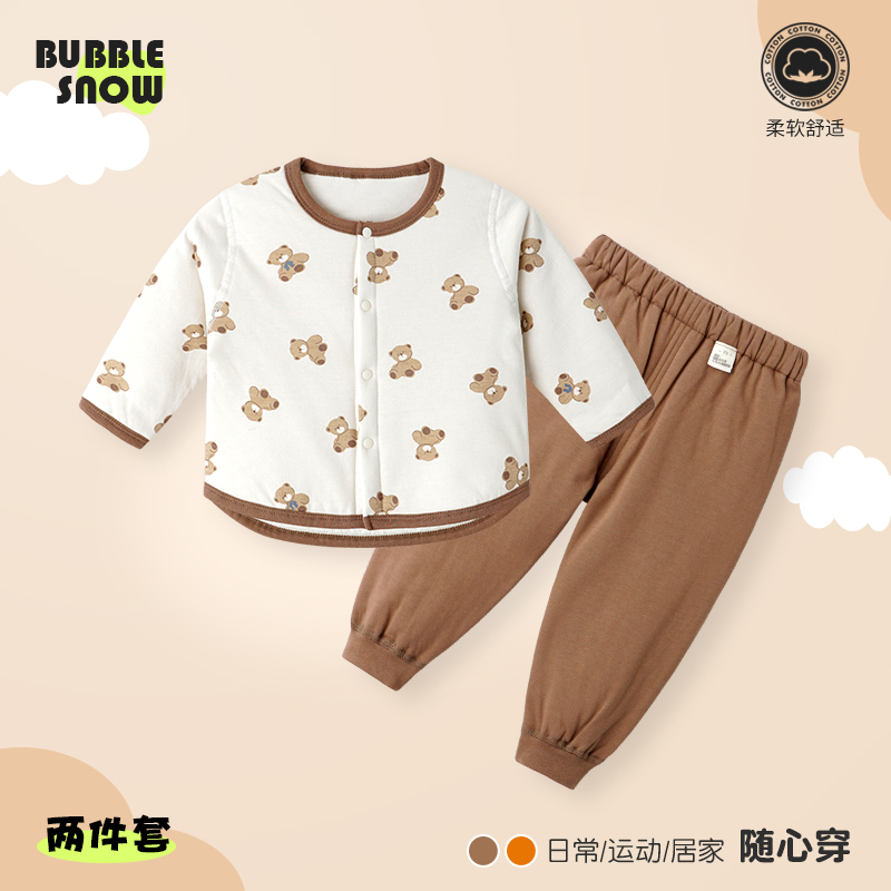 秋冬季婴幼儿40g薄棉套装男女宝宝夹棉分体套装36055/36005