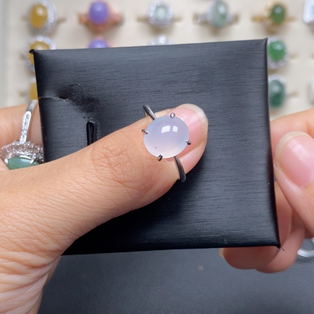 翡翠戒指银S925镶嵌戒指