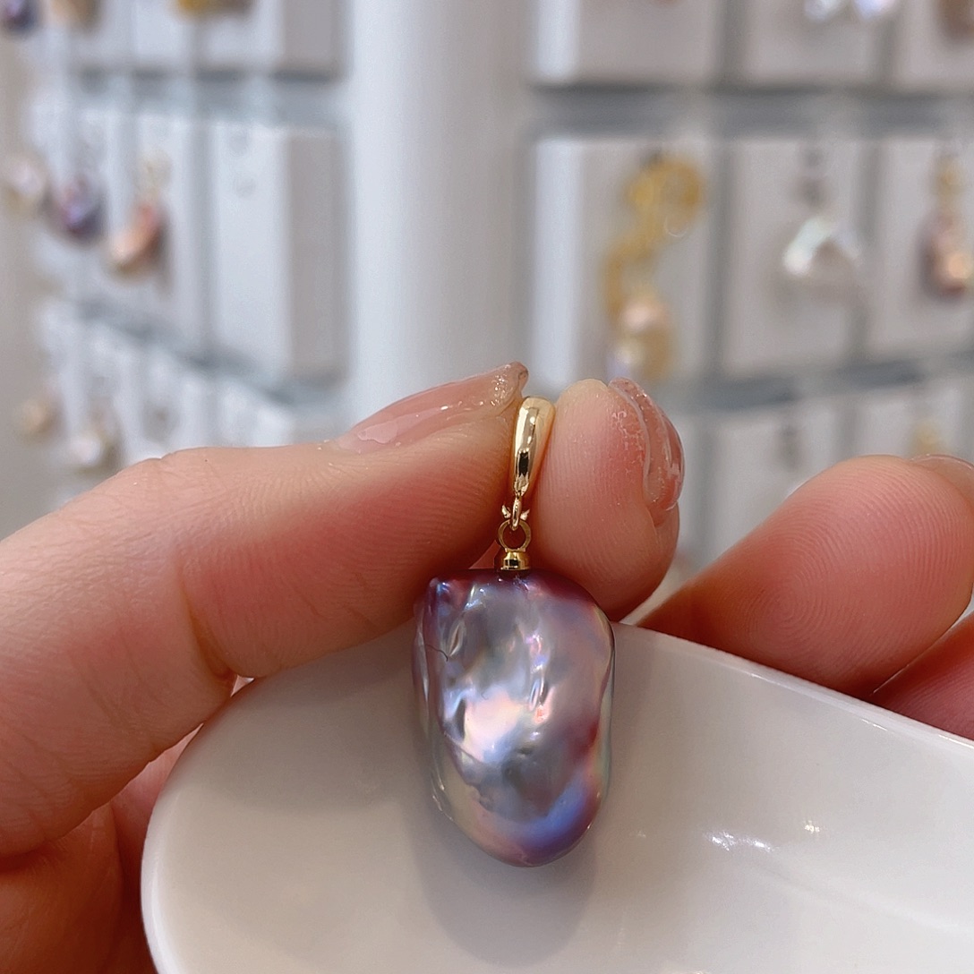 淡水珍珠天然珍珠巴洛克银S925镶嵌