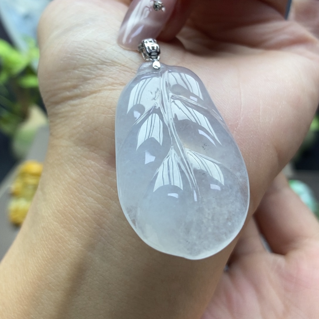 翡翠颈饰18K金镶嵌吊坠6