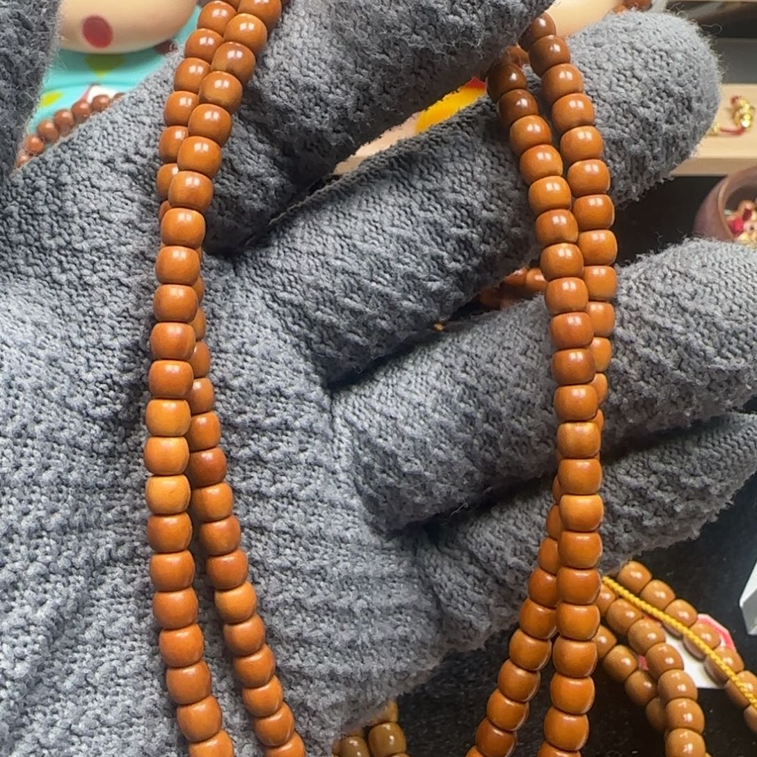 橄榄核手串老挝脖挂微花无白5.5福利