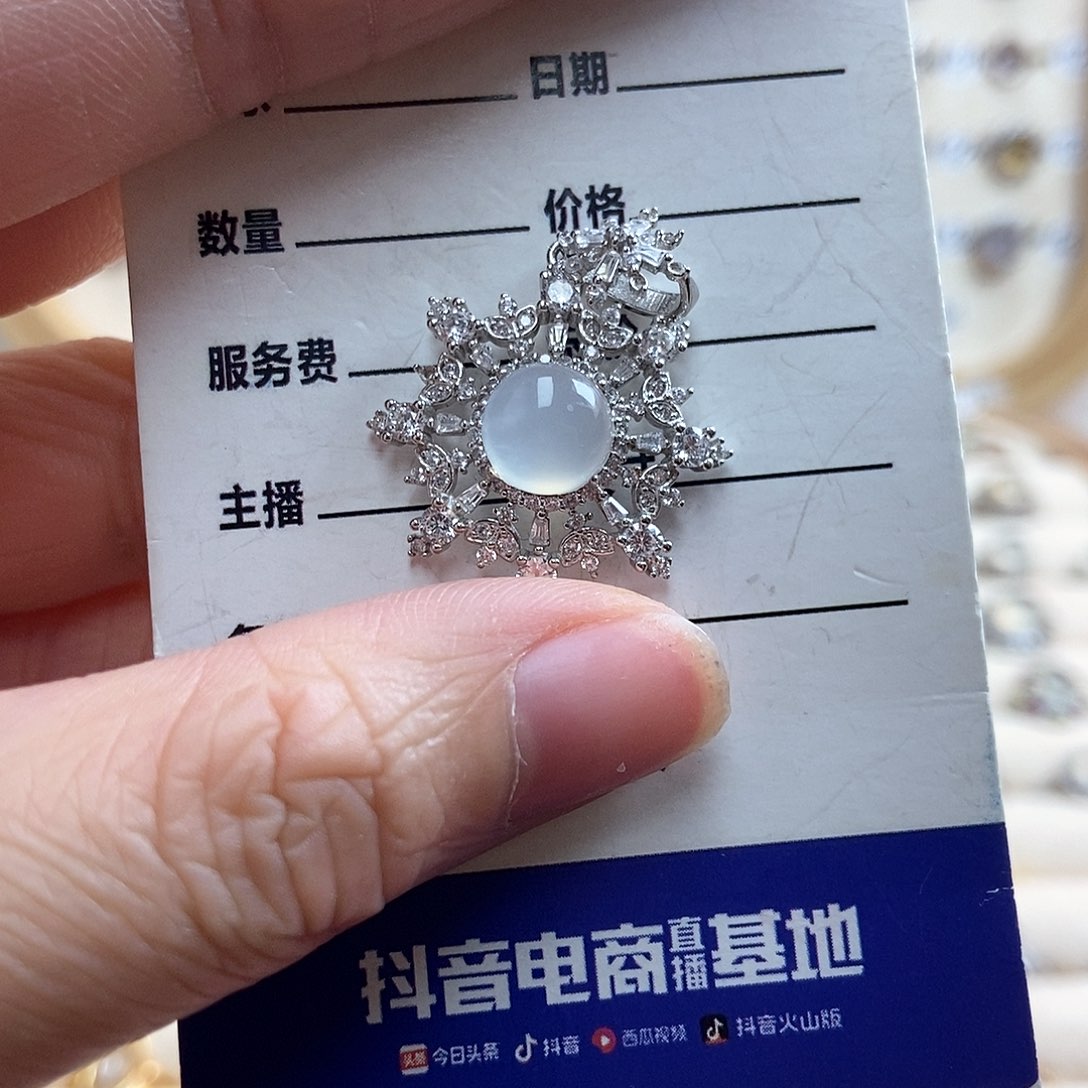 岫玉吊坠(不含链)银S925镶嵌新疆西藏不包邮