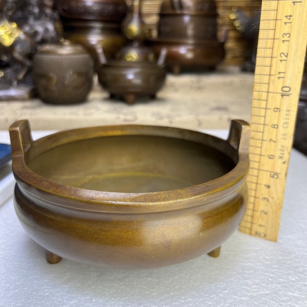 纯铜香炉，口径14公分做工精致