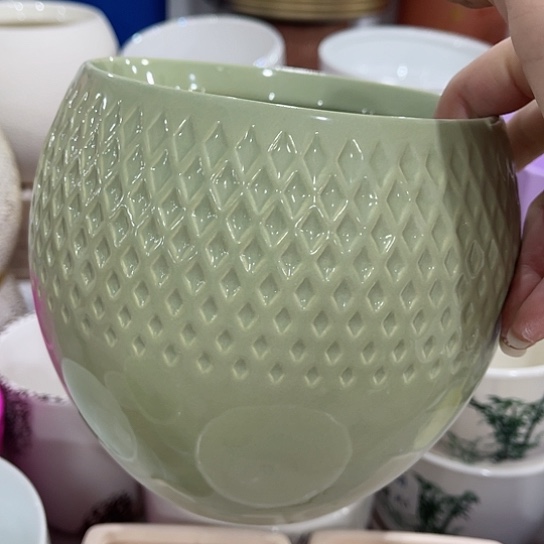 多肉绿植陶瓷花盆9.9包邮，有孔