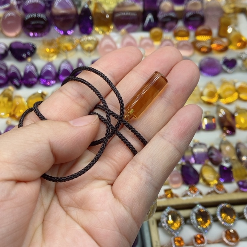 【闪购商品】水晶吊坠18K金镶嵌水晶