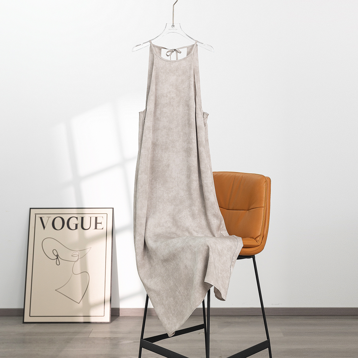 无印心匠镂空后背~ 法式温柔！挂脖 连衣裙女 夏季 B66032-1