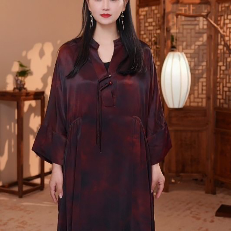 【云裳】国风高端气质宽松连衣裙7370