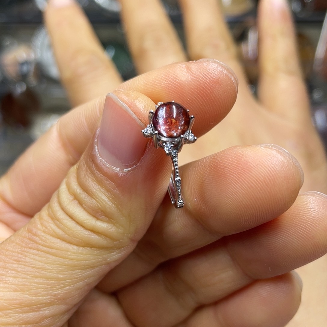 【闪购商品】水晶珠宝半成品银S925镶嵌戒指