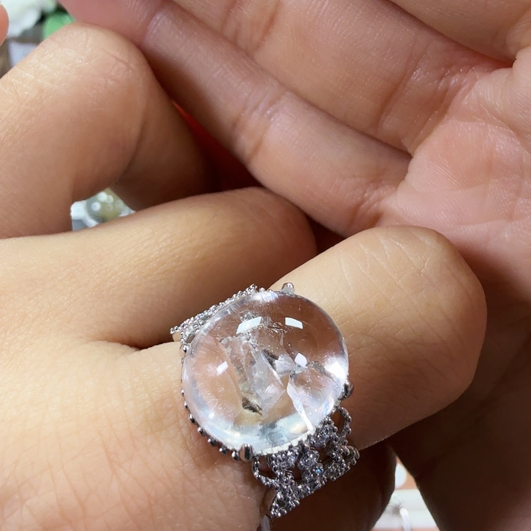 小***爷水晶戒指银S925镶嵌